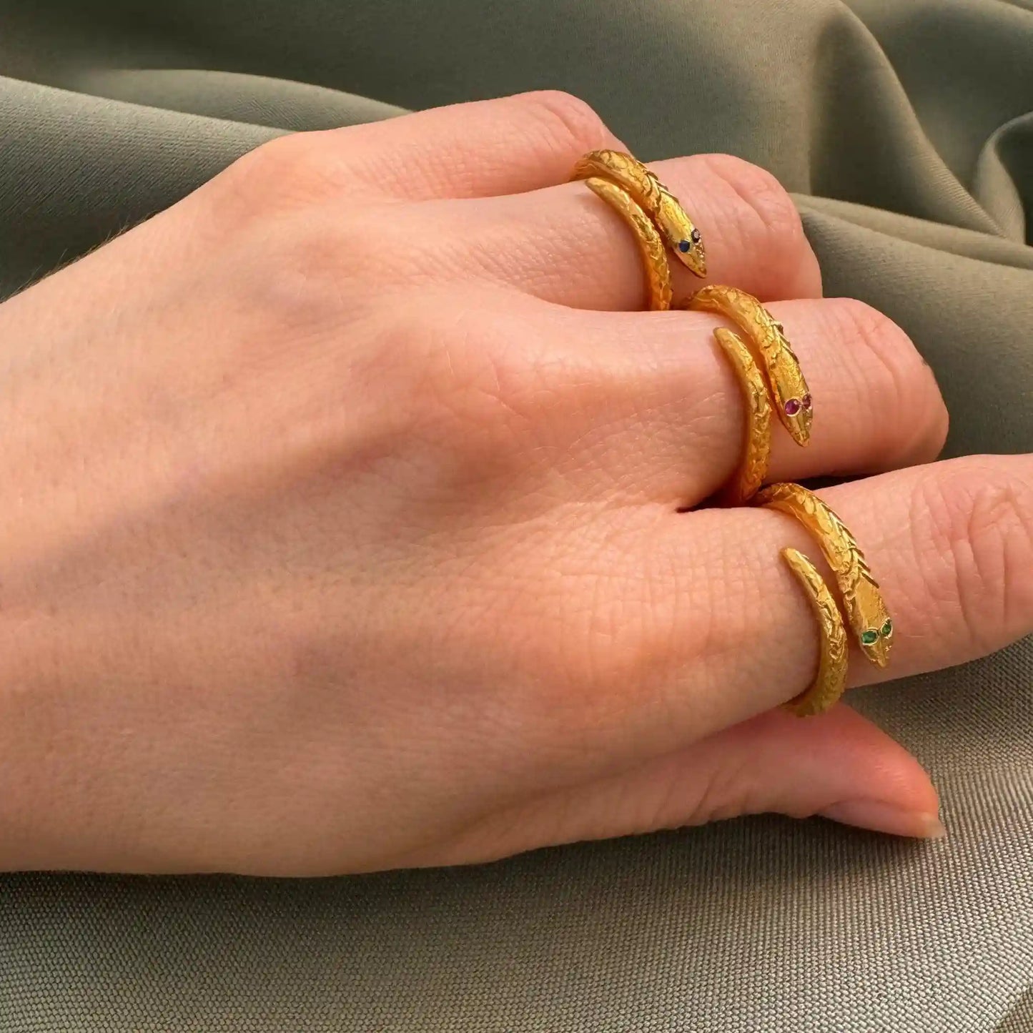 18k Gold Snake Ring
