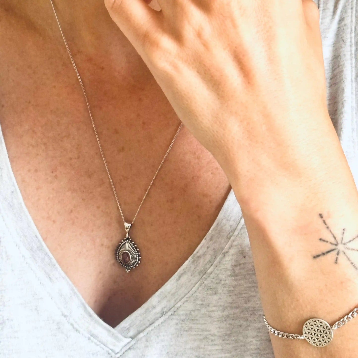 Flower of Life Silver Bracelet