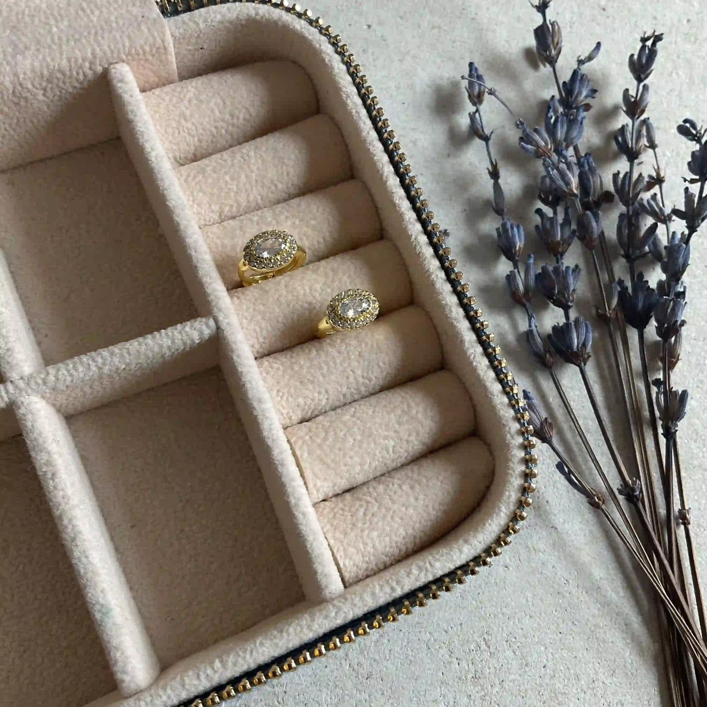 Gold Huggie Cubic Zirconia Earrings