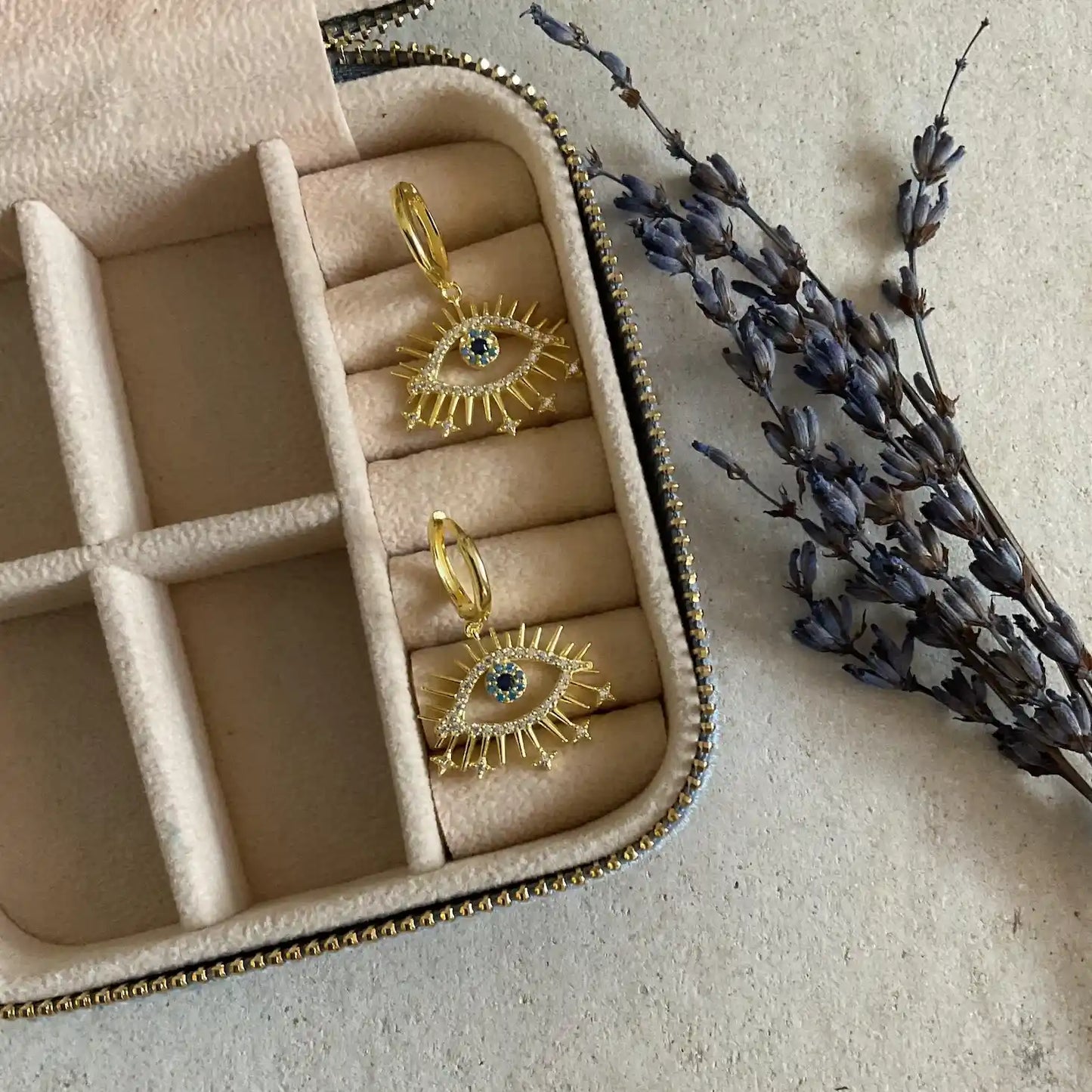 Gold Evil Eye Earrings
