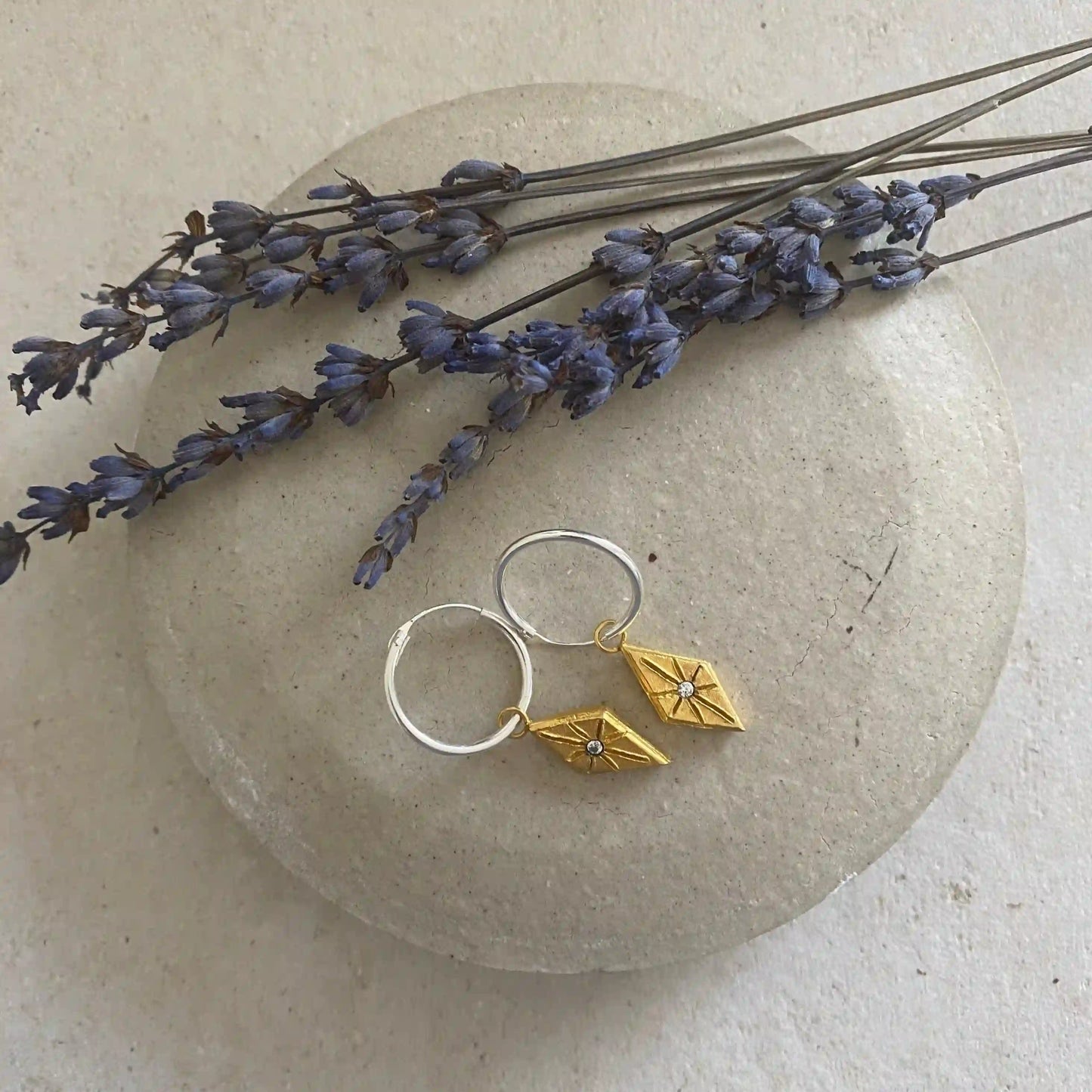 Boho Gold North Star Hoop Earrings