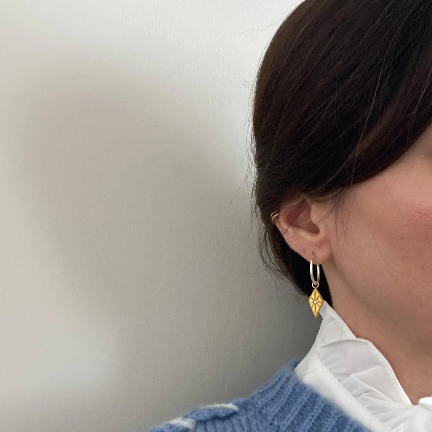 Boho Gold North Star Hoop Earrings