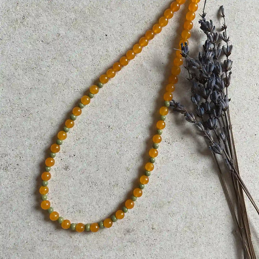 Beaded Natural Agate Necklace