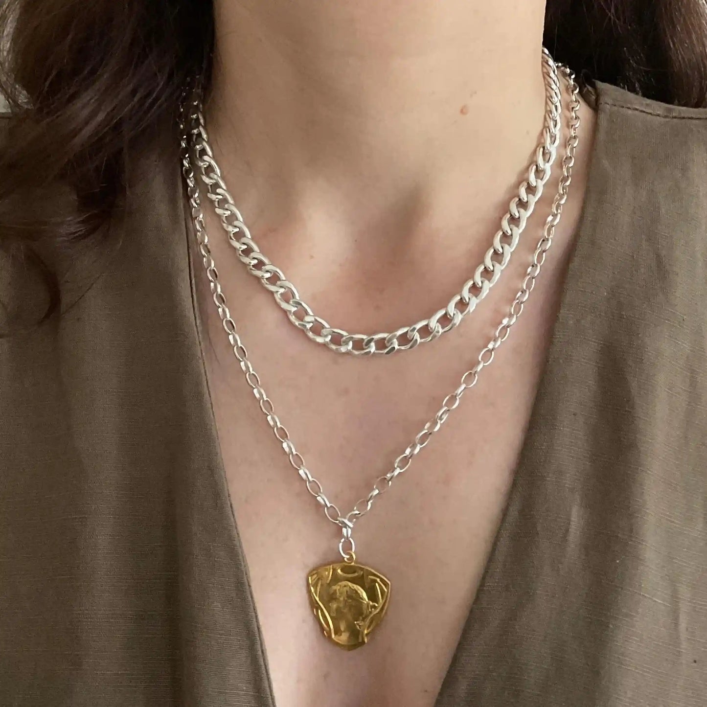 Lady Portrait Locket Necklace