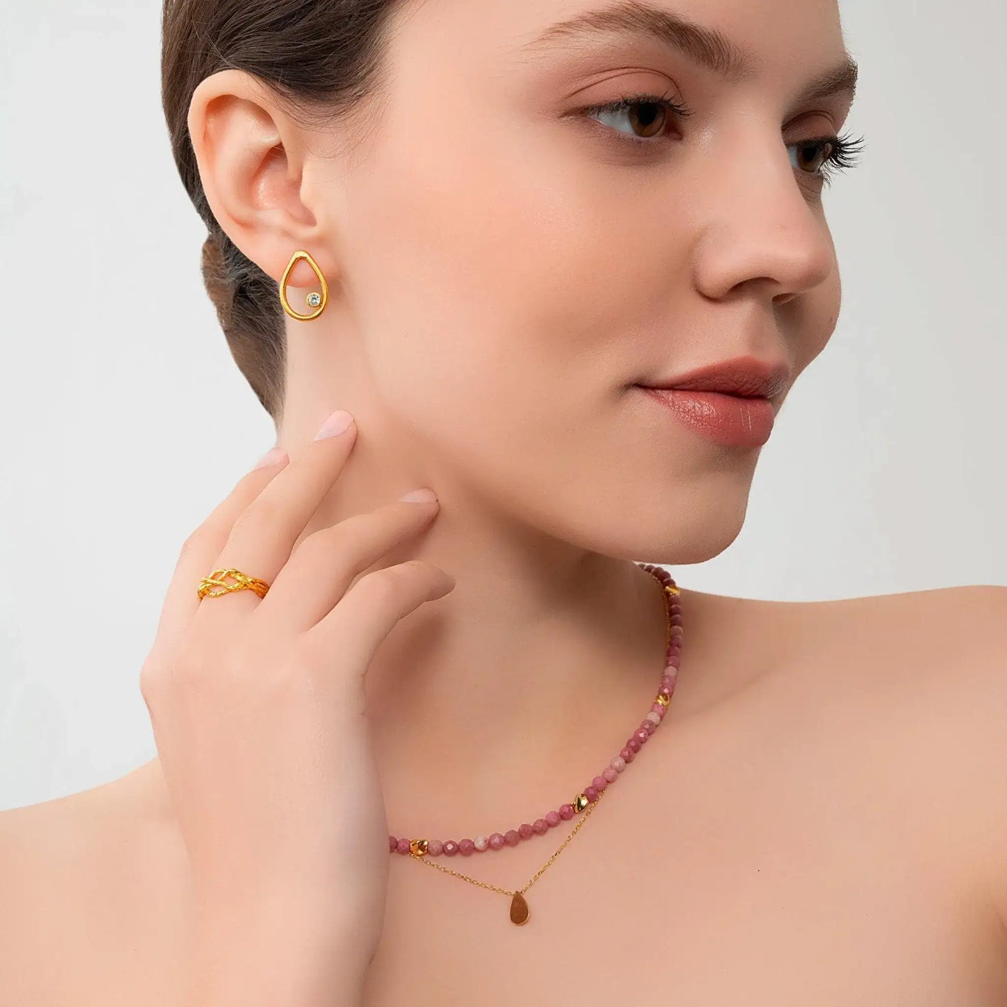 Rhodonite Beaded Minoan Necklace