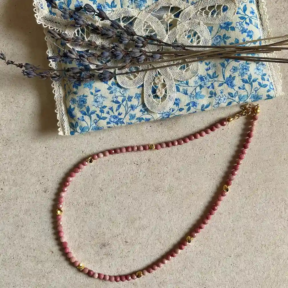 Rhodonite Beaded Minoan Necklace