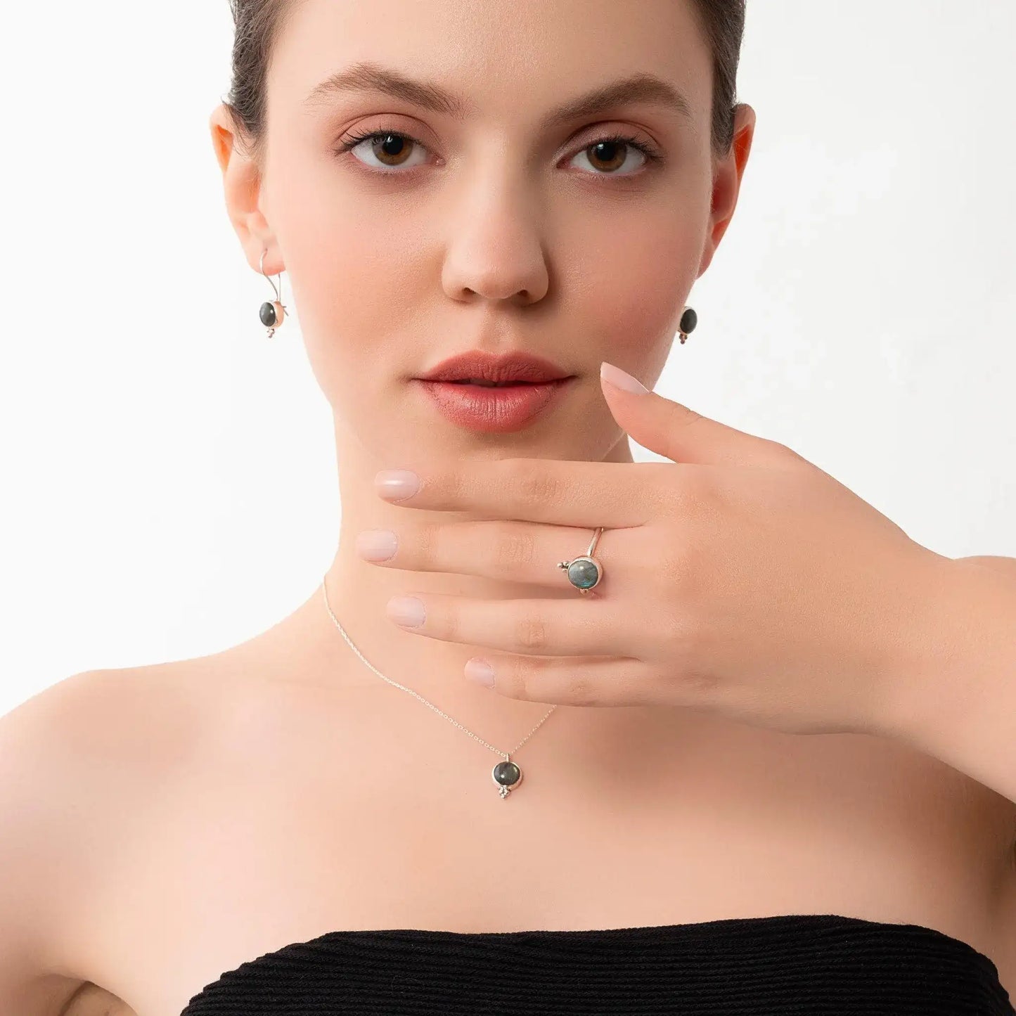 Silver Ring with Labradorite