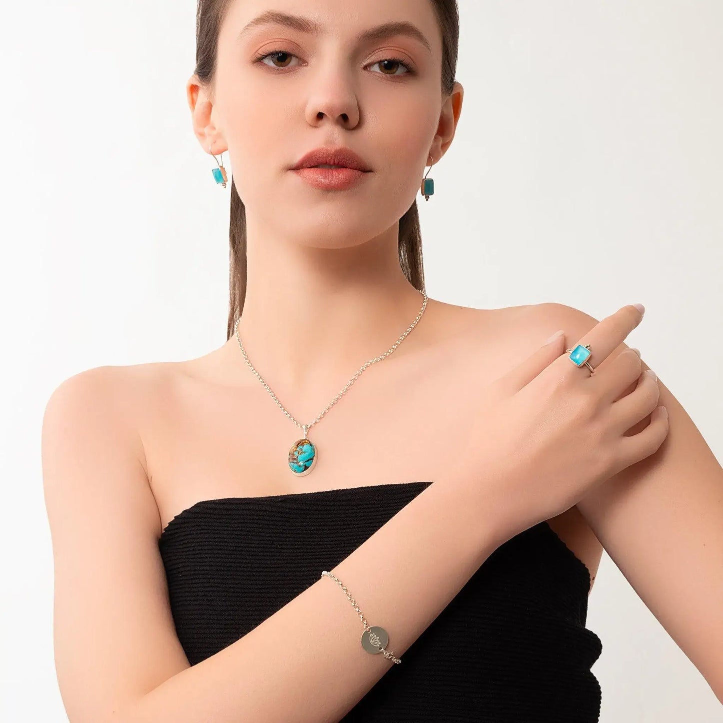 Green and Blue Variscite Pendant Necklace