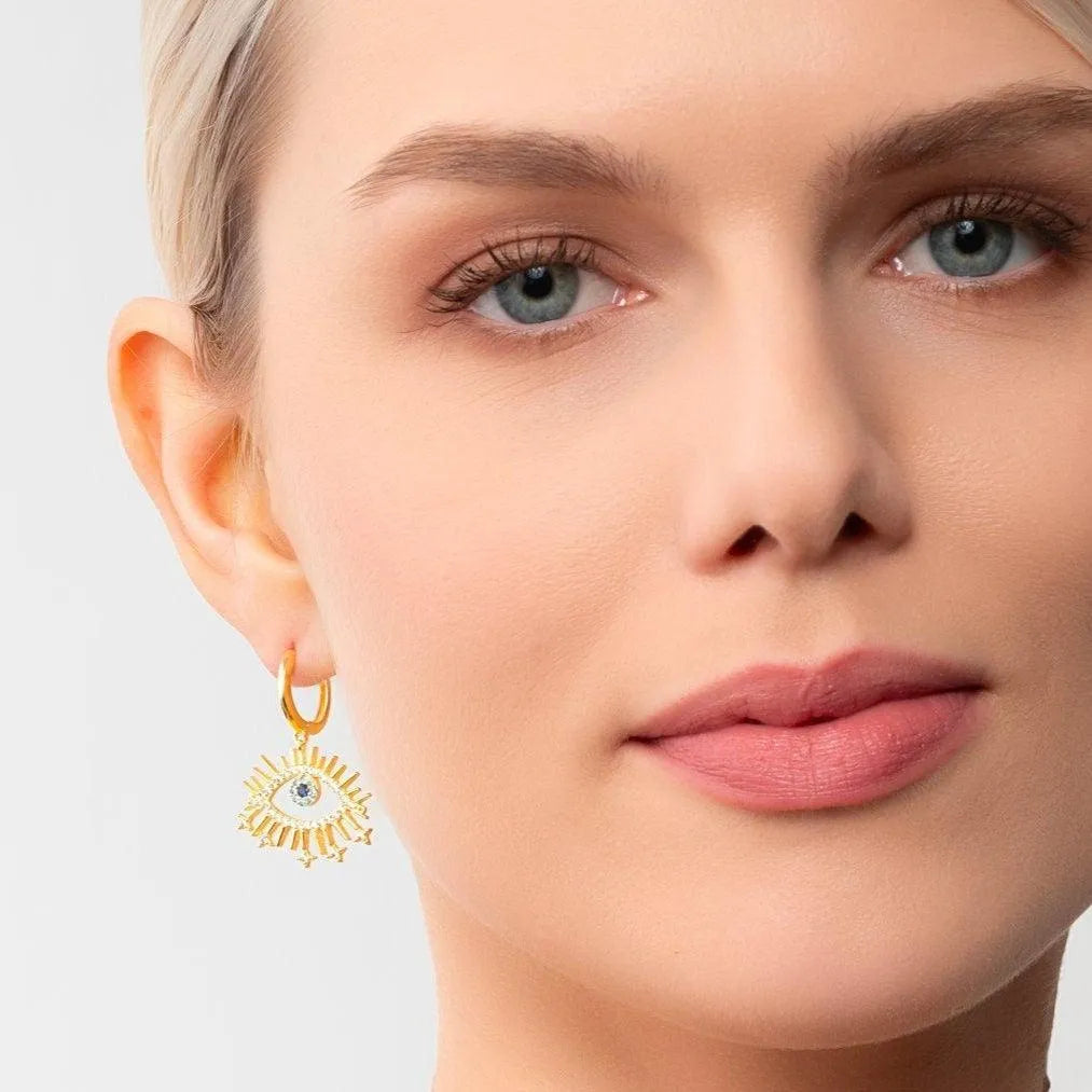 Gold Evil Eye Earrings
