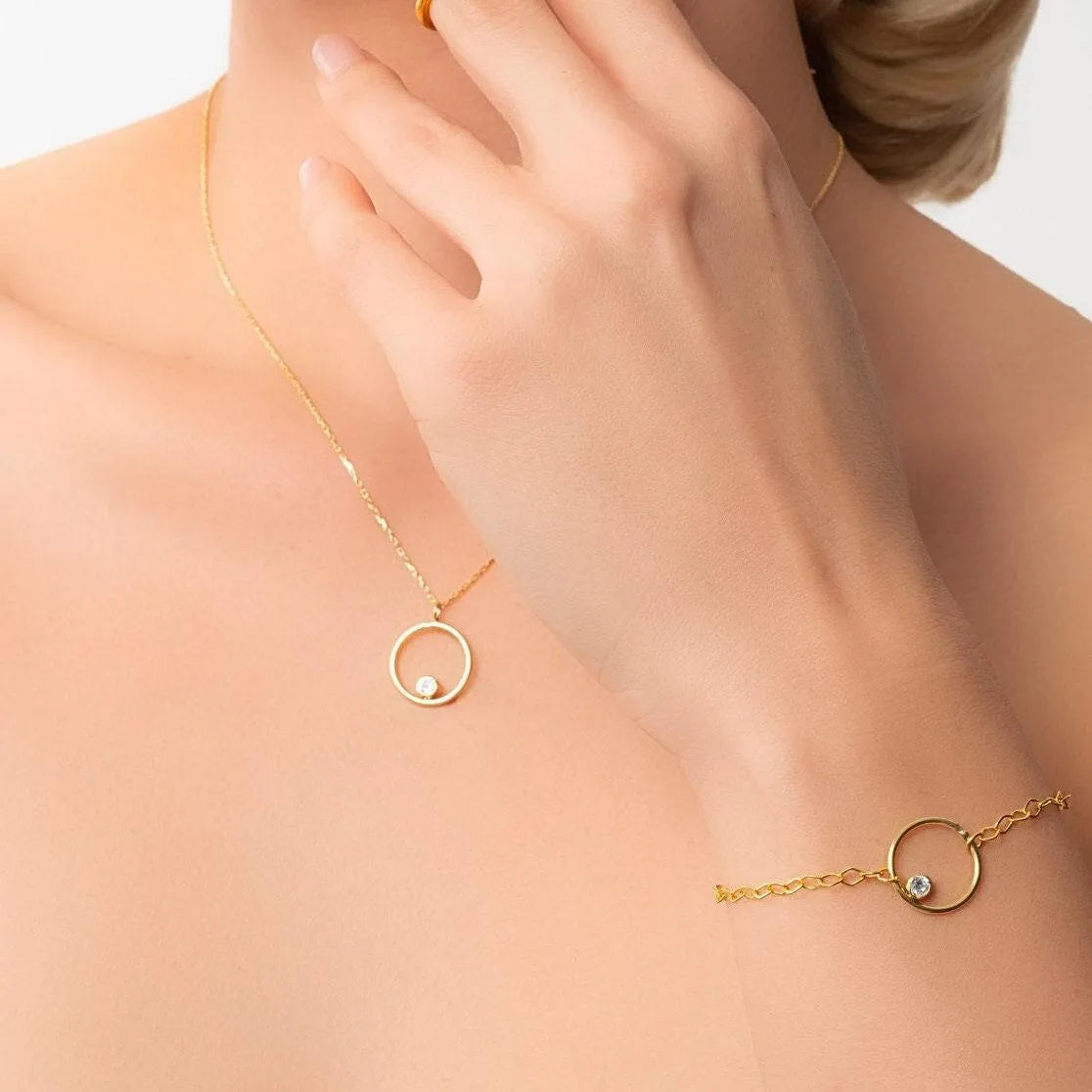 Gold Circle Necklace
