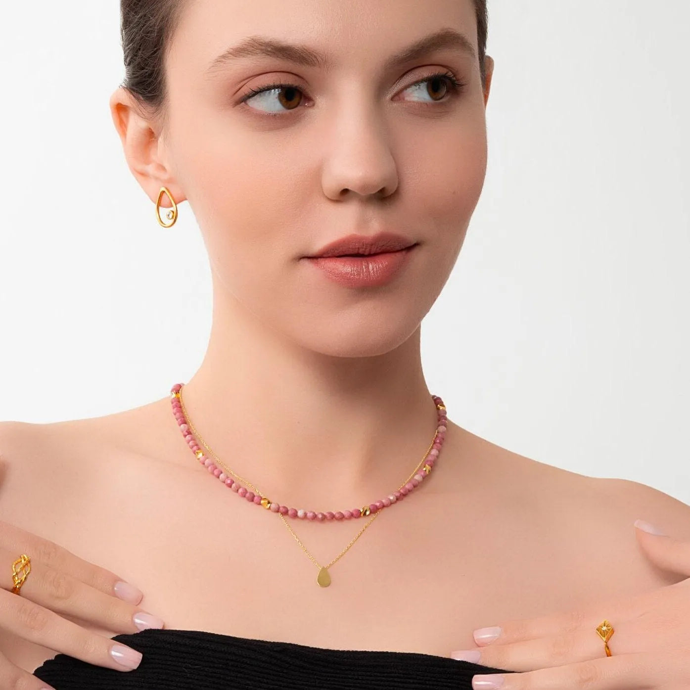 Rhodonite Beaded Minoan Necklace