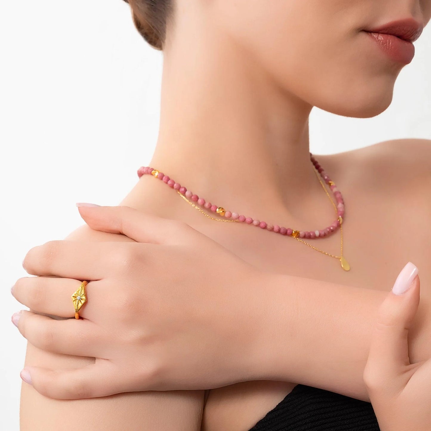 Rhodonite Beaded Minoan Necklace