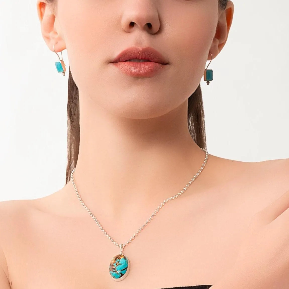 Green and Blue Variscite Pendant Necklace
