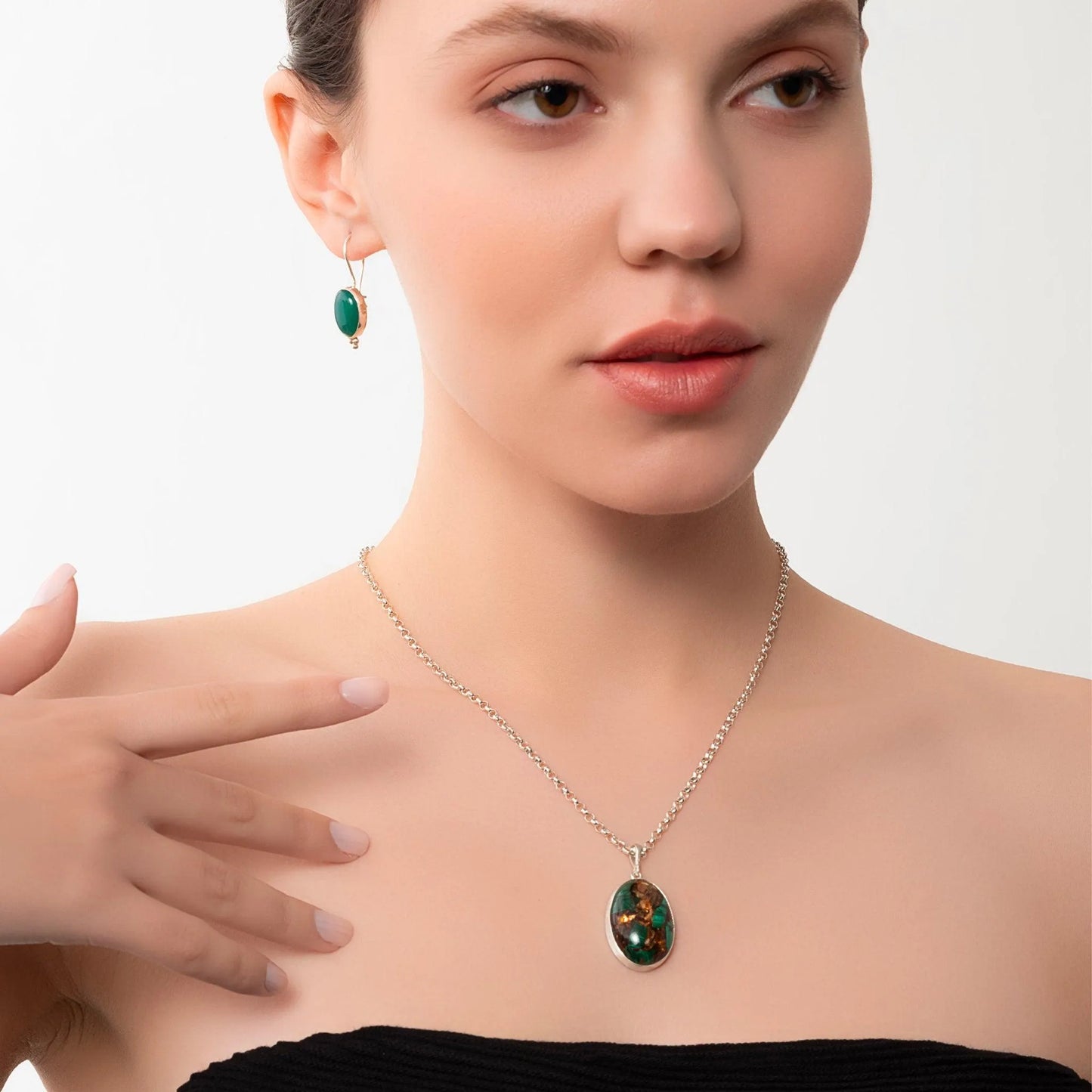 Green and Blue Variscite Pendant Necklace
