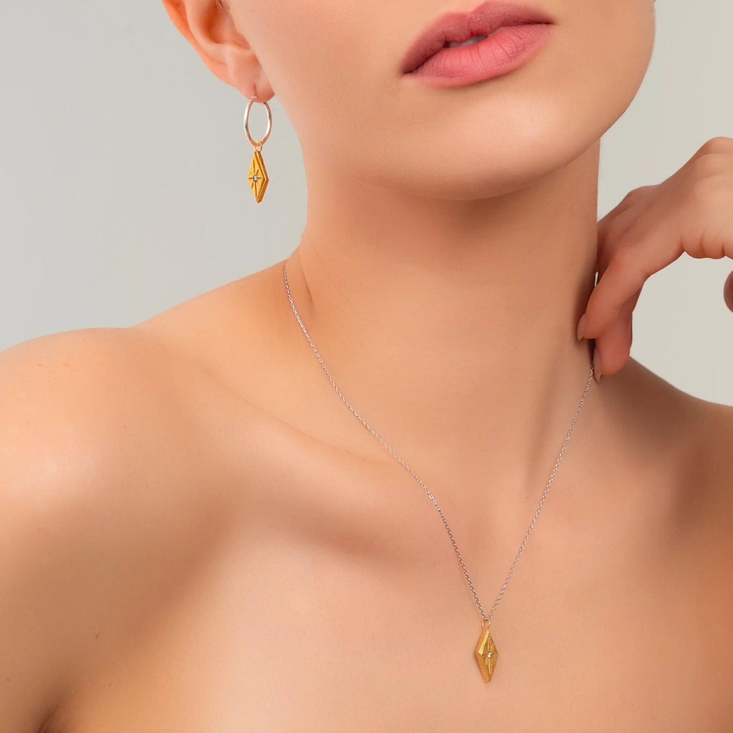 Boho Gold North Star Hoop Earrings