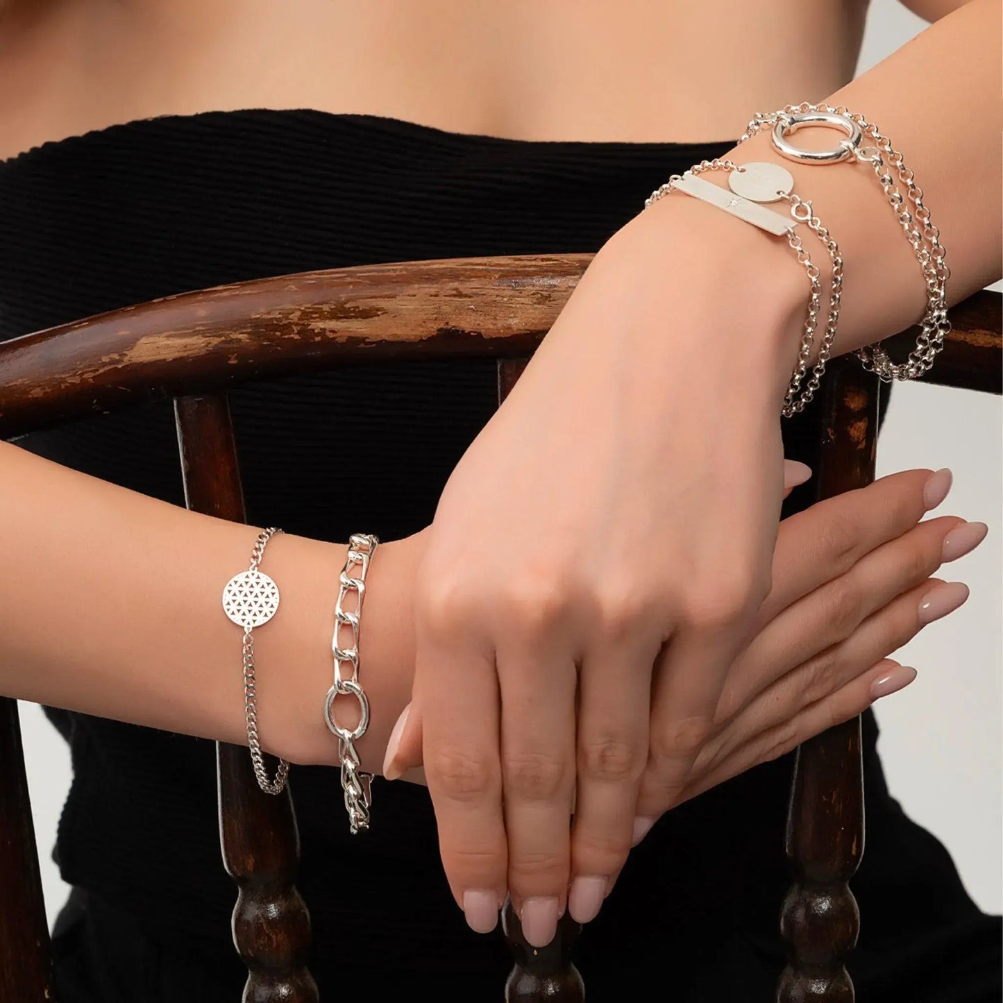 Flower of Life Silver Bracelet