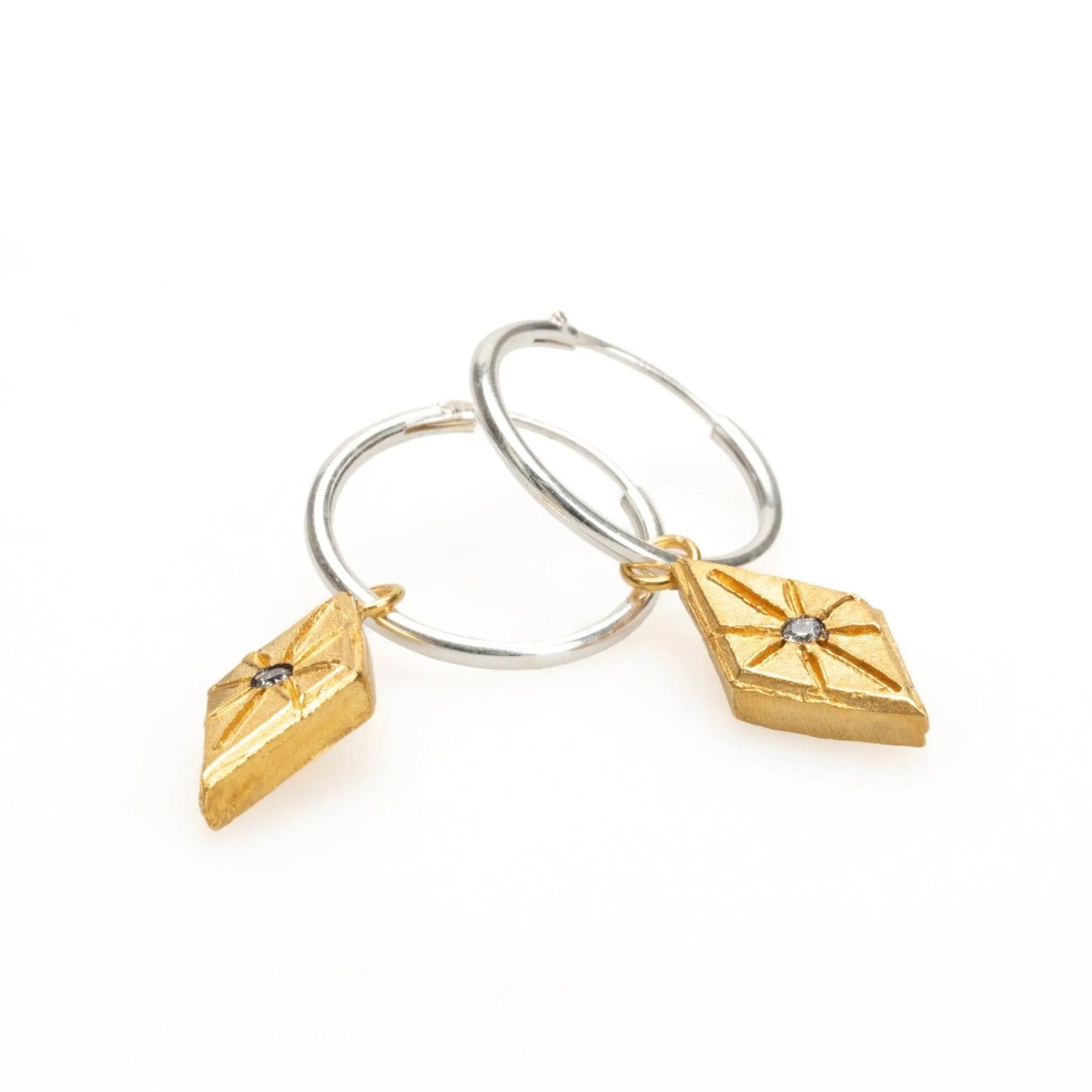 Sadehane Boho Gold North Star Hoop Earrings - Gift for Her