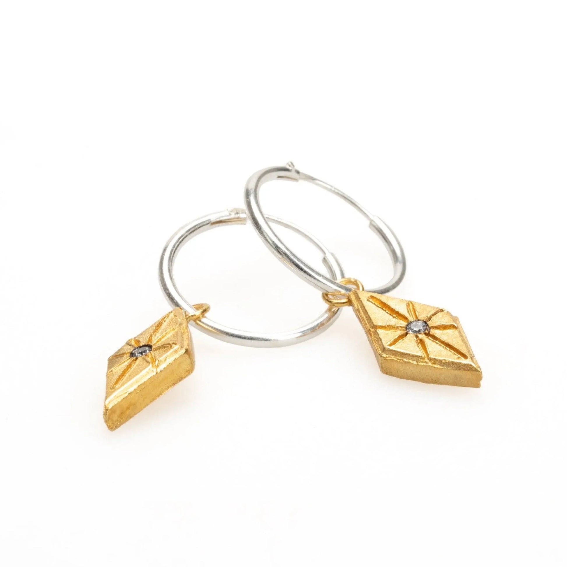 Sadehane Boho Gold North Star Hoop Earrings - Gift for Her