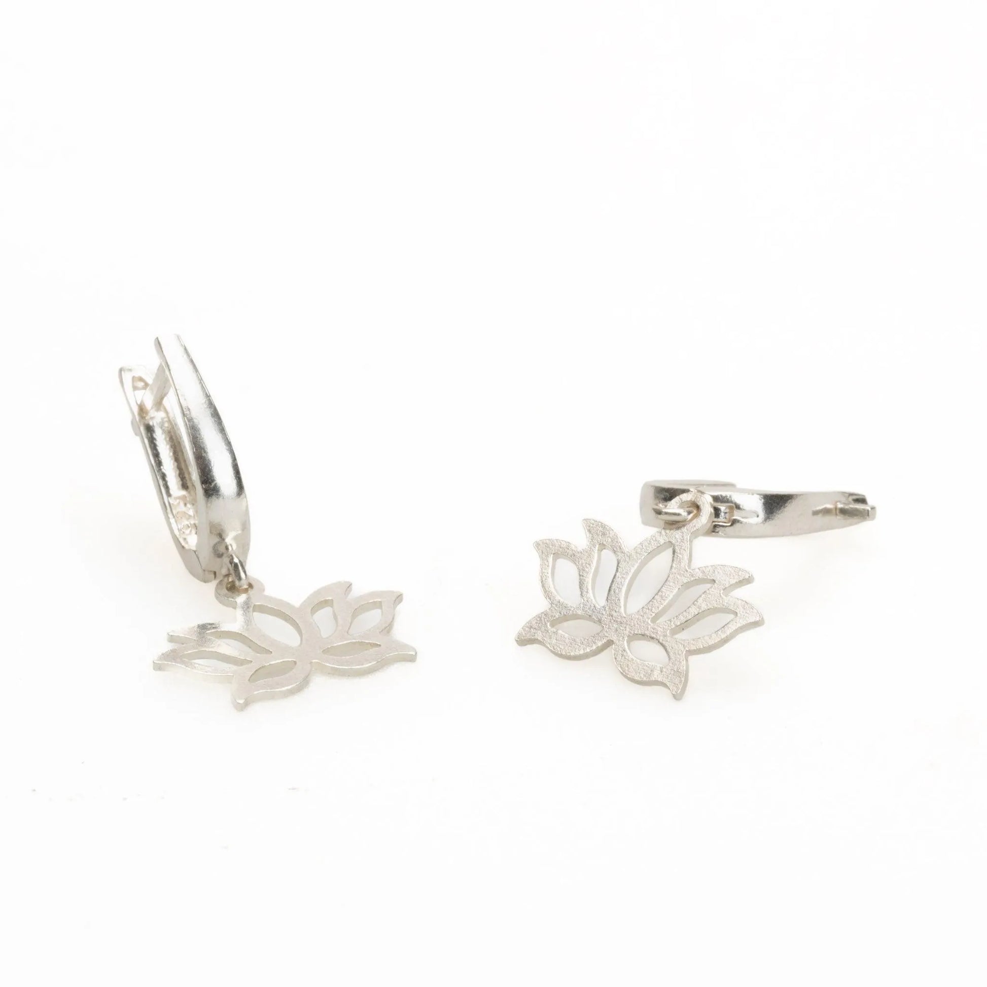 Silver Lotus Earrings