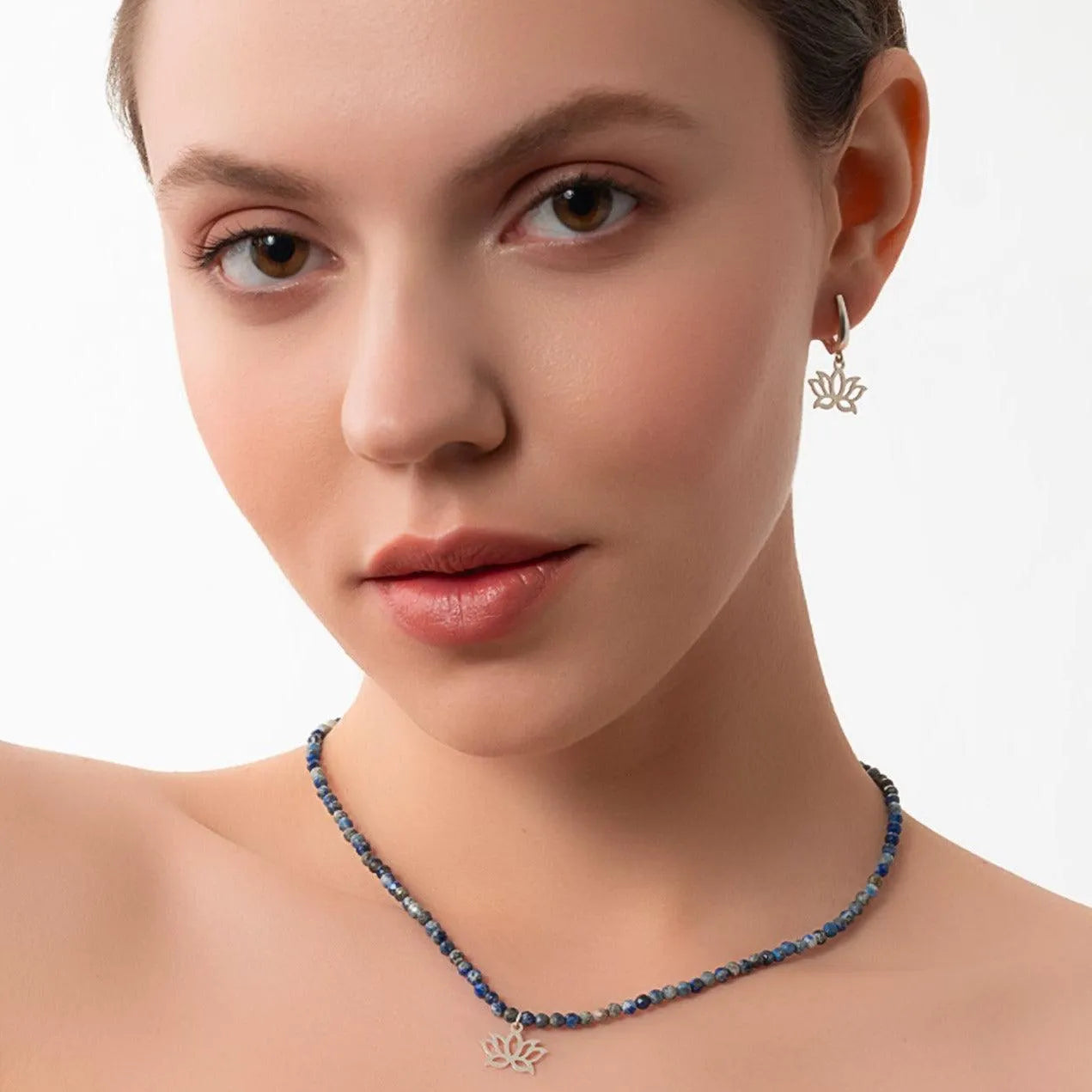 Silver Lotus Earrings