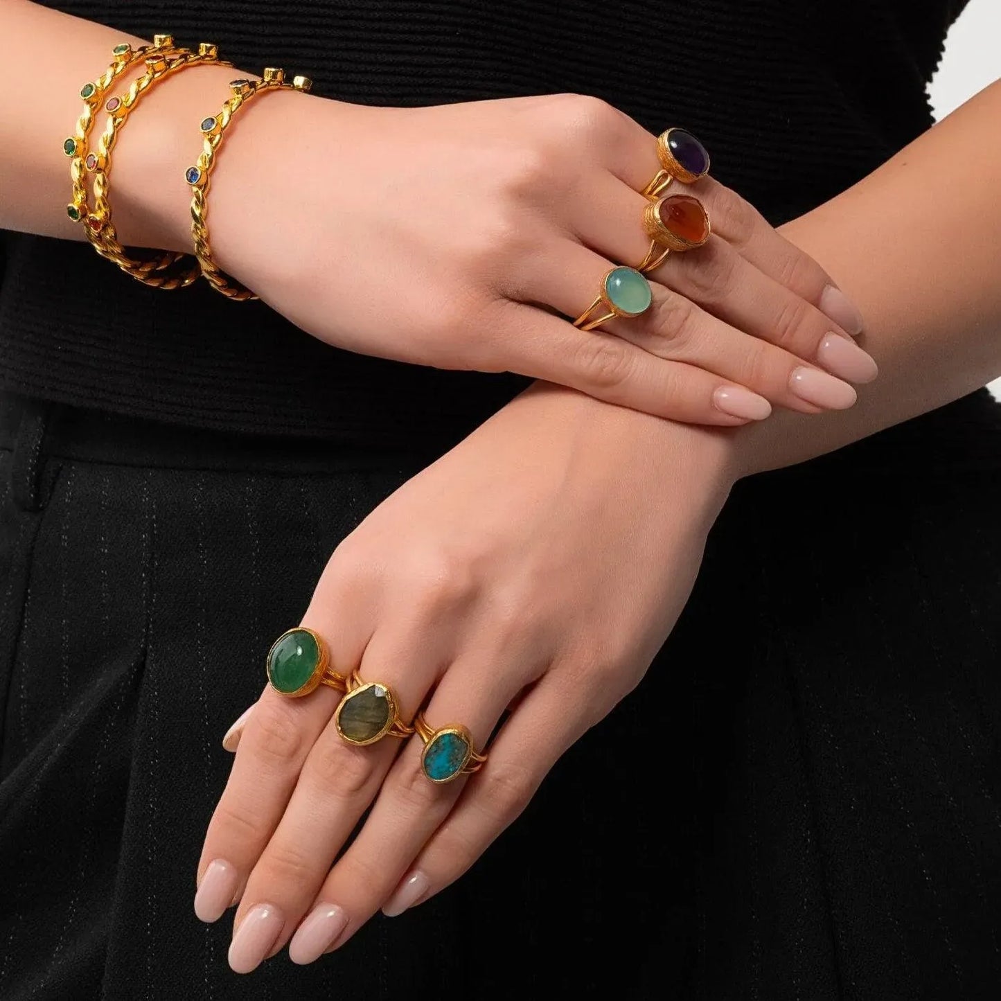 Gold Ring with Turquoise Stone