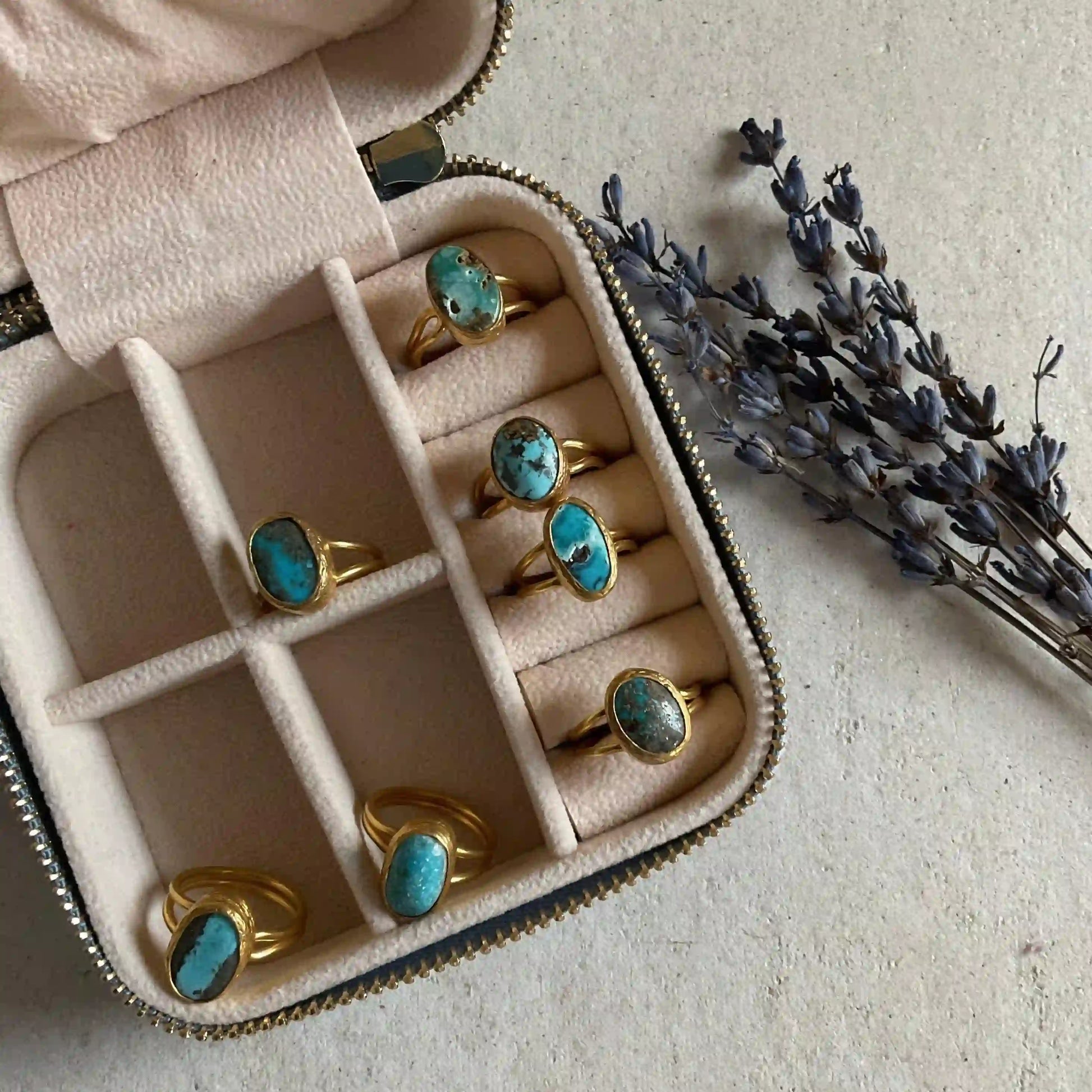 Gold Ring with Turquoise Stone