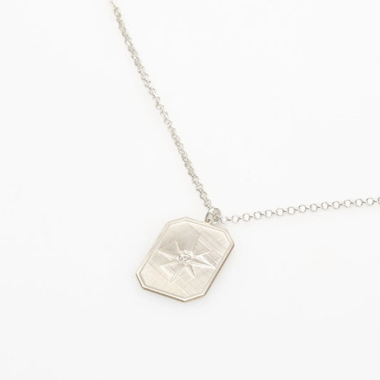 Silver Octagon North Star Necklace