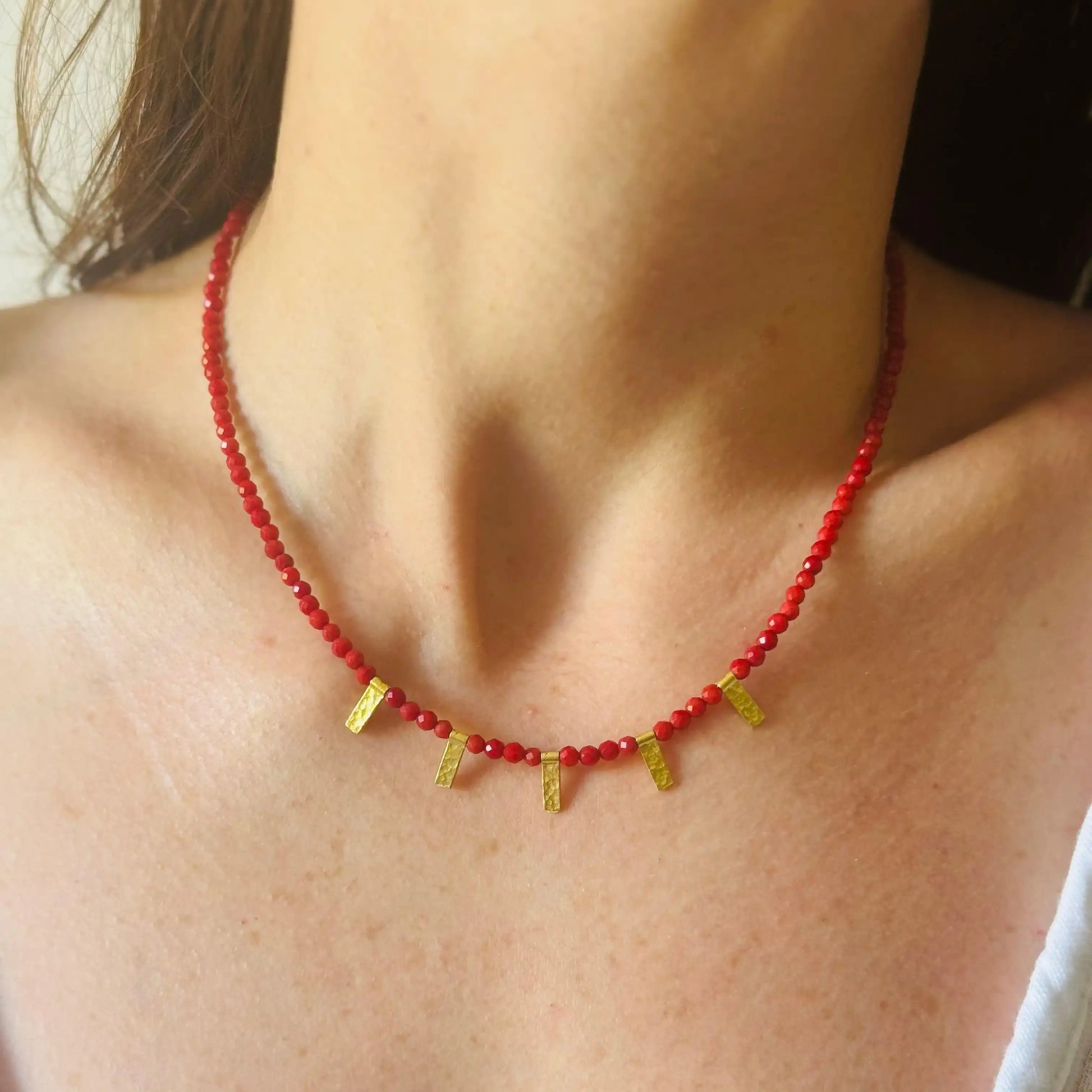 Sparkly Coral Necklace – Sadehane Sparkly Coral Necklace – Sadehane