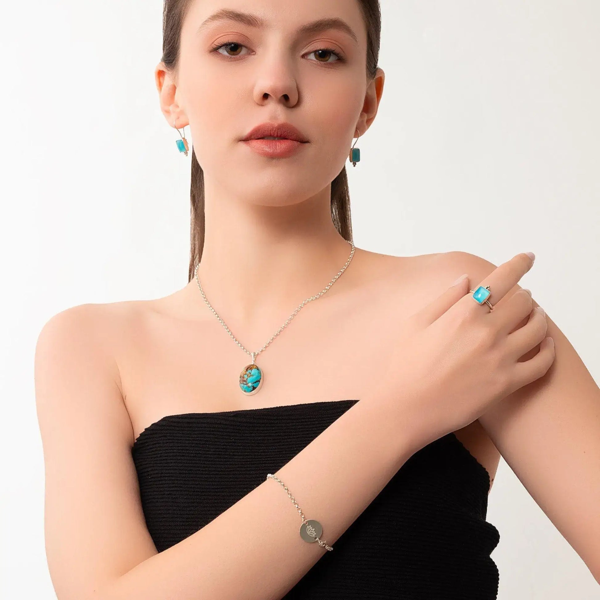 Green and Blue Variscite Pendant Necklace
