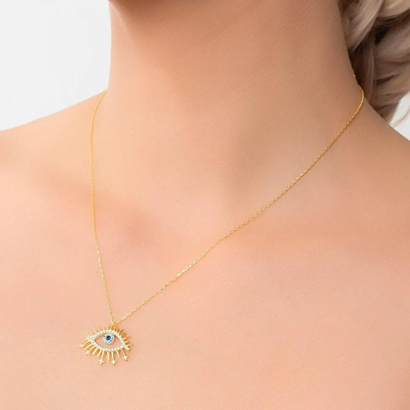 Gold Evil Eye Necklace
